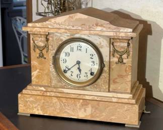 Seth Thomas Faux Stone Mantle Clock