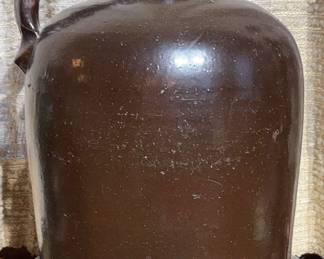 Antique Whiskey Brown Stoneware Jug