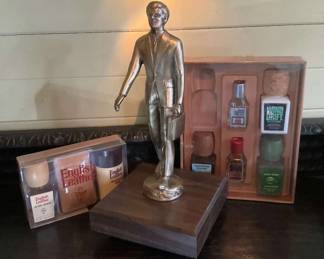 Vintage Large Heavy Salesman Trophy Vintage English Leather Cologne  More 