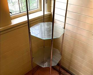 48 Tall Brass,  Glass Etagere