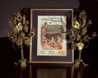 Des Sucs de Raisins Frais Advertising Poster  Complementing Ormolu Five Light Candelabras 