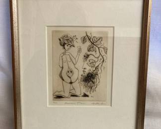 Amorous Pair By Morten Fern Signed Etching