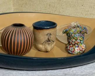 German Wormser TerraSigillata Pottery Vase, Bembo Bowl, Millifiore Glass, and more