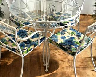 O.W. Lee Wrought Iron Table Chairs