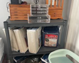 jewelry boxes and linens  storage items   elder health items   