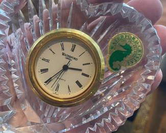 WATERFORD SMALL HEART SHAPED DESK CLOCK 