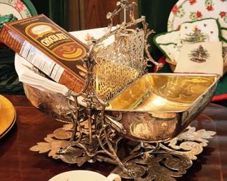 Antique Silver Double Biscuit Box