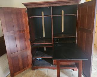 Home office armoire open view