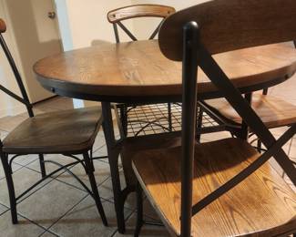 Wood dining table with 4 chairs