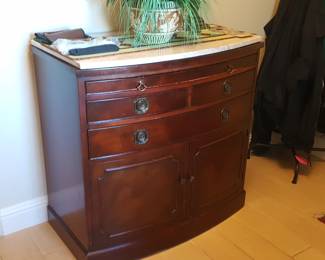 Mahogany Server w/Marble Top