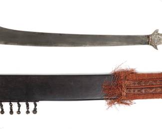 Lot 69 Rare Silver Gilt TBoli Sword  9Bell Scabbard