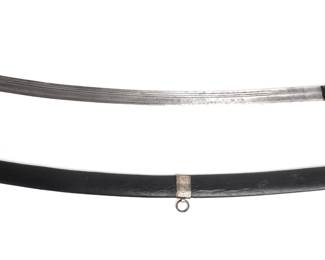 Lot 63 Etched Caucasian Shaska Sword wNielloed Scabbard 18th C.