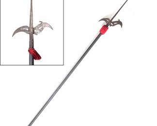 Lot 31 Unusual Victorian Halberd Polearm, ExHiggins Museum