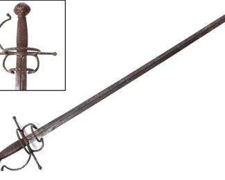 Lot 22 European Swept Hilt Rapier, 17th c.