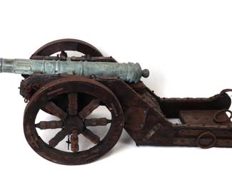Lot 118 Massive Spanish Style Cannon Carriage