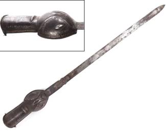 Lot 53 Indian Silver Inlaid Gauntlet Sword, 18th c.