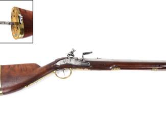 Lot 1 Excellent Flintlock Carbine w Expanding Stock, 18th c.