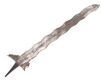 Lot 78 Rare Floral Engraved Moro Kris Sword Blade