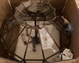 Glass & burnished brass Progress Lighting light fixture