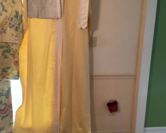 2 curtain panels with border trim & coordinating fabric