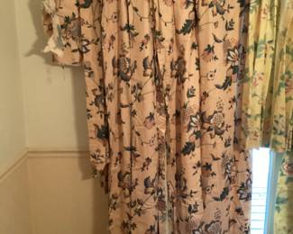 Custom curtain panels - 4 with additional rod casings & extra fabric