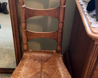 Traditional Ladder Back Chair with Wicker Seat