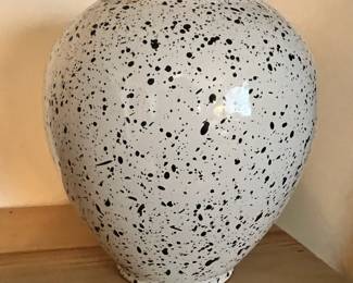 Bay Keramik Black/White Speckled Pottery Vase – 650 21 - Made in West Germany