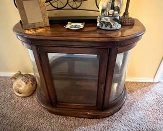 Oval Curio Cabinet/Side Table