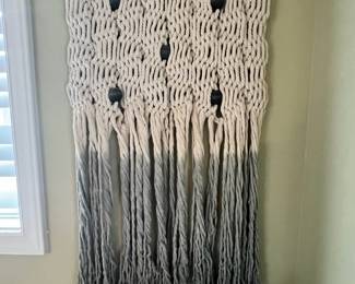 White & Grey Ombre Macrame Wall Hanging