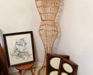 Female Wicker Rattan Clothing Display Mannequin