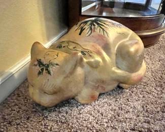 Hand Painted Ceramic Cat Sculpture