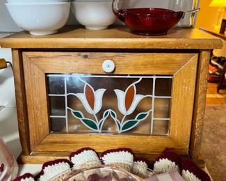 Bread Box with Stained Glass Front