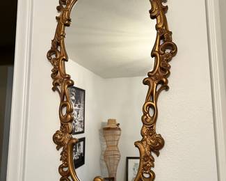 French Rococo Style Gold Gilt Wall Mirror