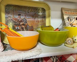 Anchor Hocking Fire King Orange Mixing Bowl, Pyrex Mixing Bowls