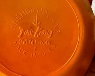 Anchor Hocking Fire King Orange Mixing Bowl