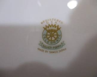 Silver Poppy China Set