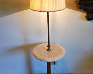 Vintage marble slab floor lamp.