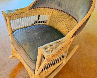 Wicker rocking chair.
