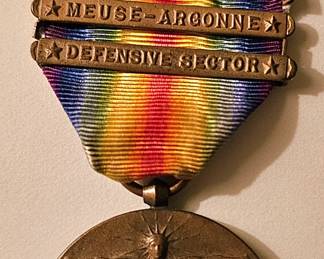 U.S. WWI Victory Medal with Ribbon & Four Clasps.