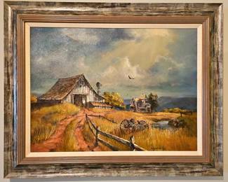 Original framed painting by listed artist Raymond Page.