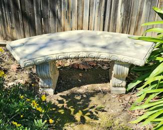 Total of 5 concrete garden / yard benches.