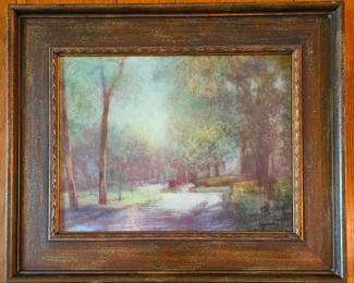Original framed painting by listed artist Raymond Page.