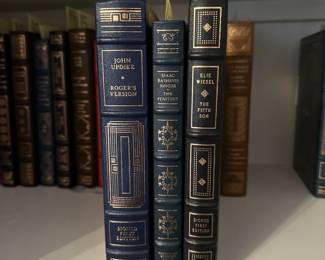 B222 - $20 Each. Signed First Edition. THE FRANKLIN LIBRARY - LEATHER BOUND. John Updike - Roger's Version. Isaac Bashevis Singer - The Pentient. Elie Wiesel -The Fifth Son. (Shelf 2) 