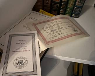 B233 - $150. EASTON PRESS. SIGNED AND NUMBERED FIRST EDITION. LEATHER BOUND. Get a Life! - William Shatner. 