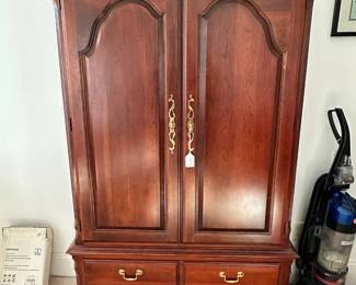B10 - $100. Pennsylvania House Armoire. A few minor imperfections at feet.  Minimal scratches and dings. Measures 39" wide x18.5" deep x 66" tall.