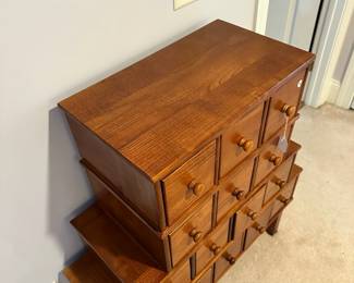 B26 - $125.  15 Drawer Cabinet - fits CDs perfectly.  Measures 34" wide  x 12.25" deep  x 40" tall.  Minor imperfections noted in picture.