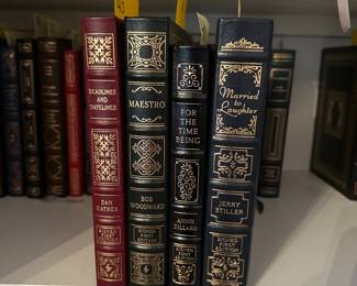 B229 - $40. EASTON PRESS. SIGNED AND NUMBERED FIRST EDITION. LEATHER BOUND. Deadlines and Datelines. Maestro. For The Time Being. Married to Laughter. (Shelf 3) 