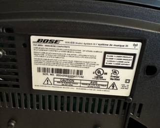B160 - $200. Bose Wave Music System III with remote (has single CD player)  Includes BOSE Wave Bluetooth Music Adapter. 