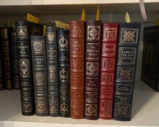 B228 - $30. EASTON PRESS. SIGNED AND NUMBERED FIRST EDITION. LEATHER BOUND. A Passion to Win. Licks of Love. In Praise of Public Life. Name Dropping. My First 79 Years. The American Dream. Heat. A Life in the 20th Century. (Shelf 3) 