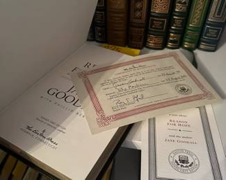 B235 - $225. EASTON PRESS. SIGNED AND NUMBERED FIRST EDITION. LEATHER BOUND. Reason For Hope - Jane Goodall. 